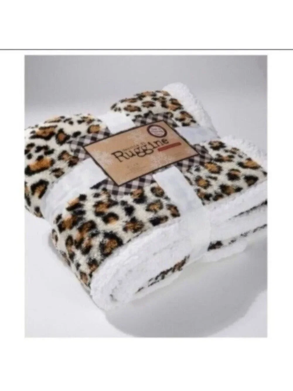 RUGGINE SOFT & COZY DOUBLE SIDED SHERPA & LEOPARD PRINT BLANKET/THROW